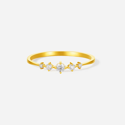 Saturday Fortune 5G pure gold diamond ring for women simple bright gold diamond ring for girlfriend T size 12-1.30g
