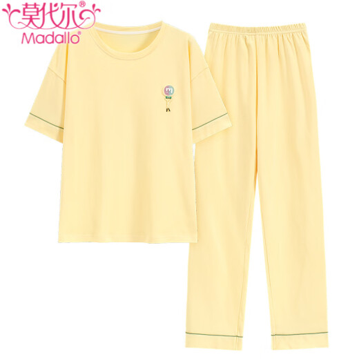 莫代尔睡衣女夏季新款纯棉短袖长裤夏天休闲宽松女士可外穿家居服套装 CM65028【女】 Z9716 M 【建议80-100斤穿】