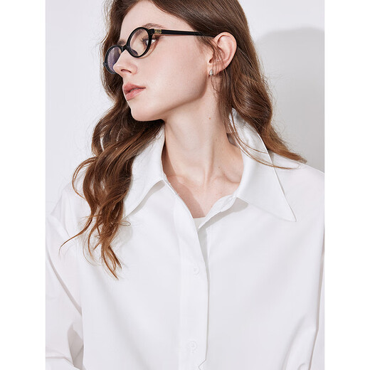 Chuyu trendy fashion shirt women's top 2025 dopamine high-end sense of age reduction and stylish commuting shirt white S