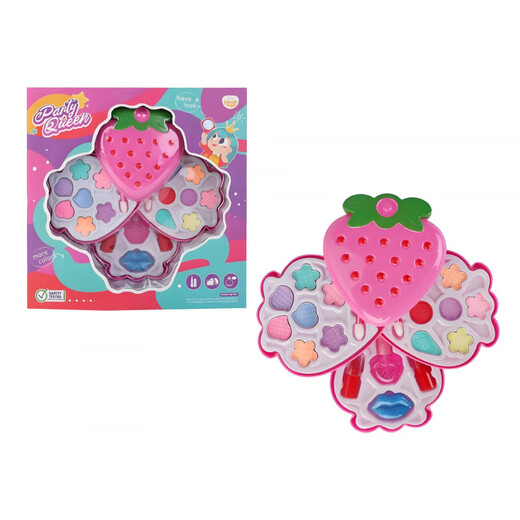 OUOETY children's non-toxic cosmetic toy box 3-6 years old can wash makeup for little girls' special nail polish lipstick strawberry 148s strawberry children's makeup box