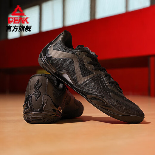 Peak unparalleled badminton shoes for men, new cushioning low-top thin-soled sports shoes, comfortable and wear-resistant professional sports shoes, all black - Black Warrior 42