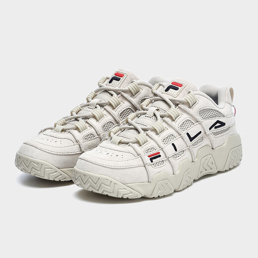 FILA FUSION FILA trendy basketball shoes for women, low-cut basketball cultural shoes, retro casual shoes, dad shoes, oatmeal color-T12W941206AOM 36.5