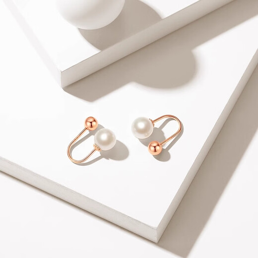 Trendy Acer embellished pearl 18K gold earrings for women rose gold earrings as a birthday gift for girlfriend, one pair