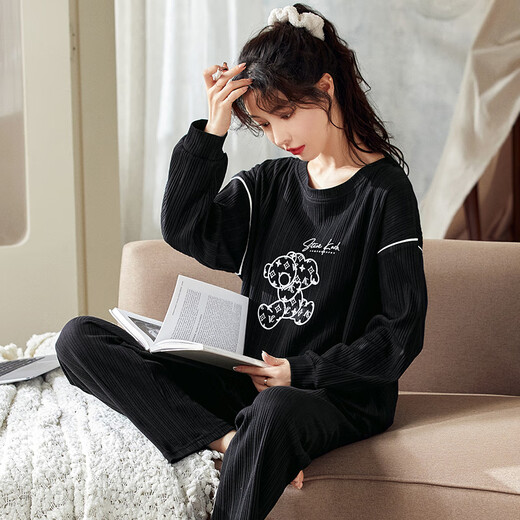 Pyjamas Spring et automne coton pur pur-pantalon à manches longues coréennes dessin animées décontractées d'automne d'été et de maison d'hiver GXT9928 M (recommandée 75-95jin [Jin est égal à 0,5 kg]))