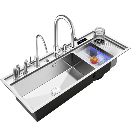 
Wenshiou Intelligent Purification Sink Ultrasonic Dishwashing Kitchen Integrated Fully Automatic Vegetable Washing Machine Stainless Steel Brushed Stainless Steel