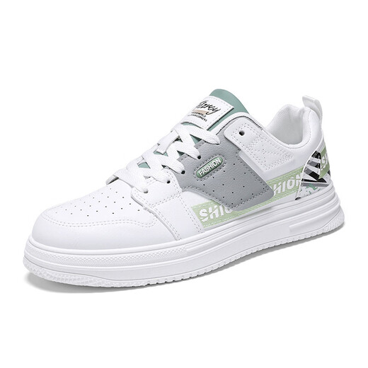 
Changxiang Huili 2025 spring men's shoes new breathable white shoes men's trendy versatile thick sole sports and casual board shoes trendy shoes 9195 white 39