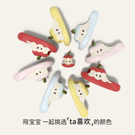 Chedoir Cartoon Apple Children's Slippers for Boys and Girls Summer Parent-Child Antibacterial EVA Anti-Slip Indoor Household Slippers Summer Red Apple 22 cm Inner Length 220 Approximately 34-35 Size Foot Wear