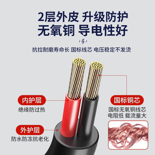 Baye Electric Tricycle Pinzi Socket Charging Socket Battery Cable 6 Square Meters (Charging Socket 20cm + Plug Cable 45cm) 1 Set BY-CK20P45X