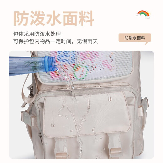 日本初中生书包女中学生大容量背包女小学生马卡龙校园学生双肩包 12047星野灰+送兔公仔6件套