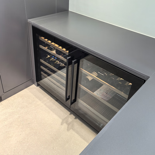 DBERLAN JC145 under kitchen counter embedded cigar cabinet red wine cabinet constant temperature wine cabinet beverage cabinet tea ice cream ice machine refrigerator cabinet home stainless steel door wine cabinet cigar cabinet combination 290L