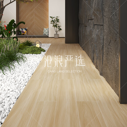 
Canglangting outdoor fish bone wood grain brick log style outdoor courtyard garden terrace anti-slip imitation solid wood balcony Japanese ceramic tiles 12213