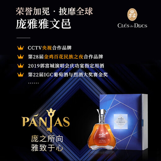 督格拉泽法国白兰地雅文邑洋酒xo 端午节送礼礼盒 庞雅vsop白兰地700mL1瓶