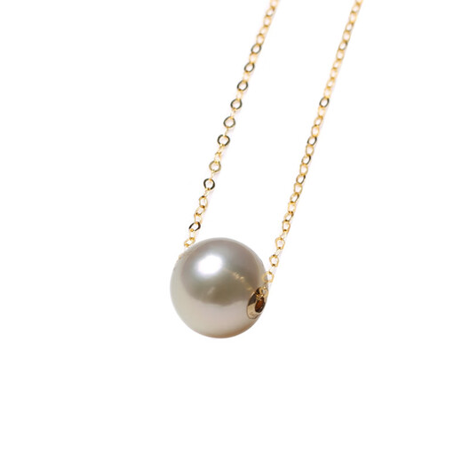 Yingxin Australian South Sea Seawater Pearl Necklace Champagne Feather King Color Pendant Perfect Round Flawless Mirror Light 4045CM Adjustable 10-11mm