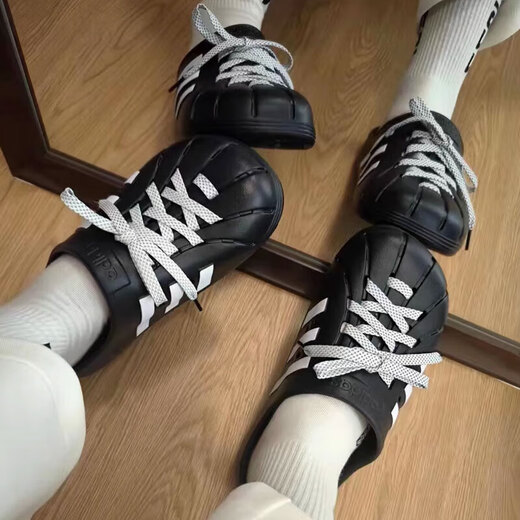 阿迪达斯 （adidas）拖鞋男鞋女鞋夏季运动户外沙滩鞋包头洞洞鞋透气凉拖 JH9848黑色 36.5
