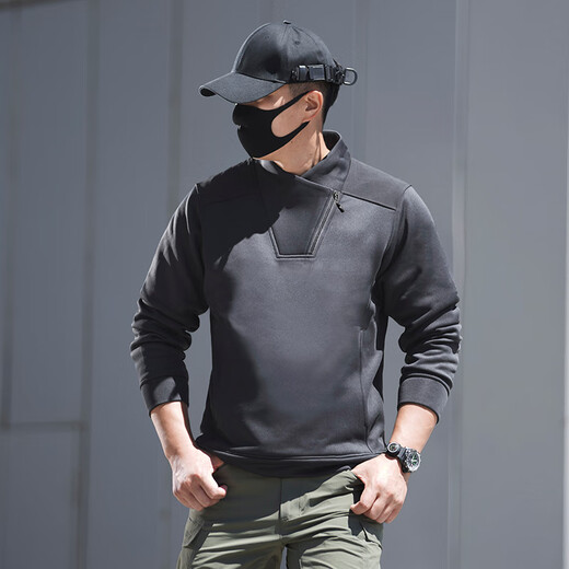 Longya II Longya Tiantong функциональная толстовка с воротником-стойкой, мужская осенне-зимняя повседневная свободная верхняя куртка, черный цвет полярной ночи M 175/96A (140-155Jin Jin соответствует 0,5 кг)