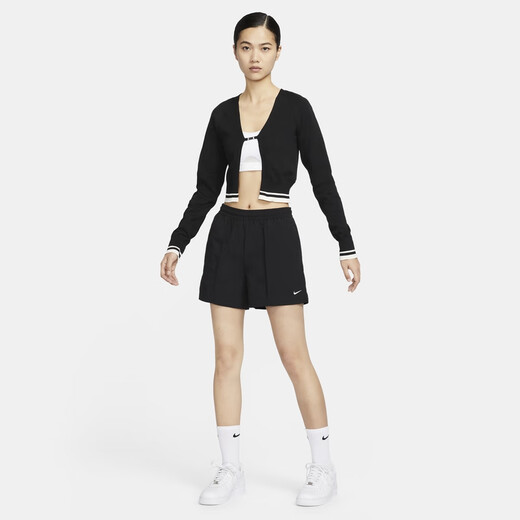 耐克（NIKE）官方EVERYTHING女子中腰短裤夏季运动裤梭织休闲FV6623 010黑/白 M