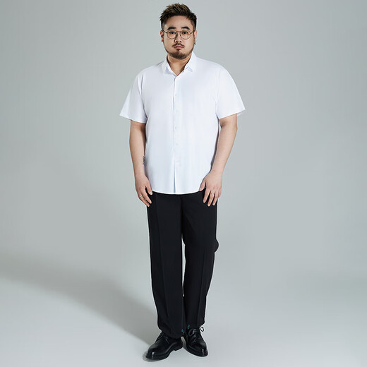 Ayou Fat Summer Loman большой размер рубашка рубашка льда Elastic Loak Business Casual Rilling Runte Men Men Men