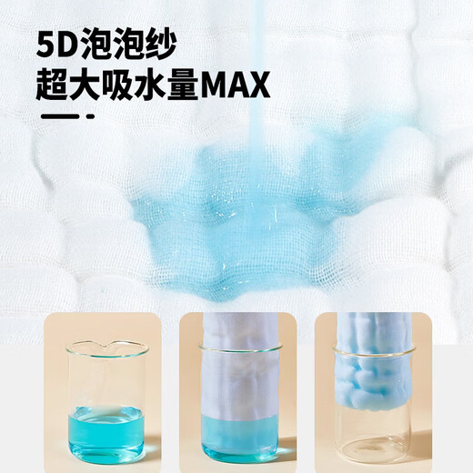 流贝婴儿纱布纯棉/尿片可水洗尿不湿宝宝透气戒子晾屁屁神器 【1条蓝裤+3条替换纯棉尿布】共 4条装 L码 【建议16-24斤】