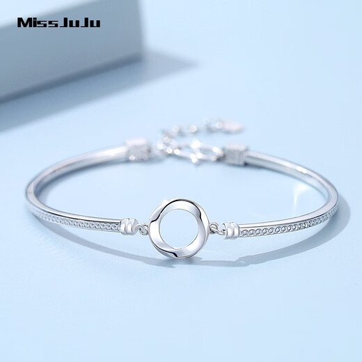 Miss JuJu pt950 platinum Möbius ring bracelet, fashionable platinum bracelet, weight 5.3-5.3g + blue silk gift box