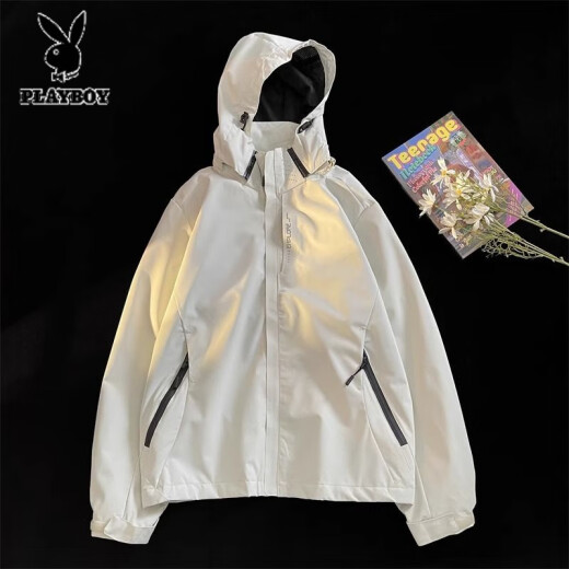 花花公子（PLAYBOY）冲锋衣男款2025新款夏季薄款户外三合一外套软壳爬山服女防风登山 6628黑色【男女同款】【三合一】 3XL