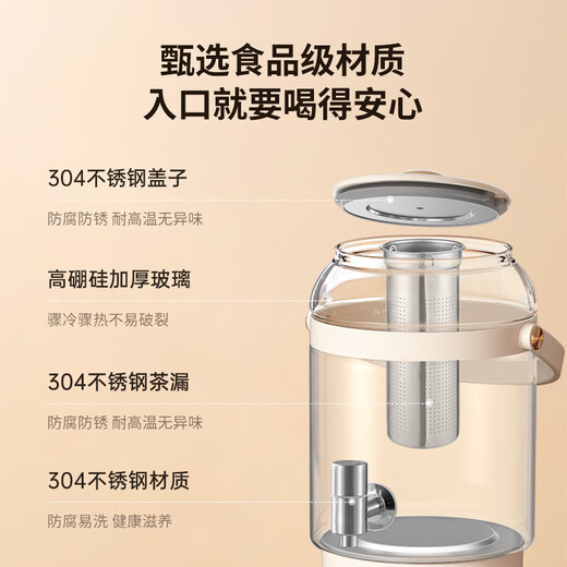 Xike faucet health pot constant temperature kettle floral tea bucket fruit tea bucket household multi-functional teapot stewing all-in-one large-capacity floral teapot 3L with tea drain 316 heating plate + reservation + automatic heat preservation