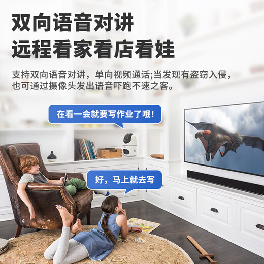 dahua大华监控摄像头1000万双目500万超清云台监控一键呼叫手机远程看家看宠物含128G