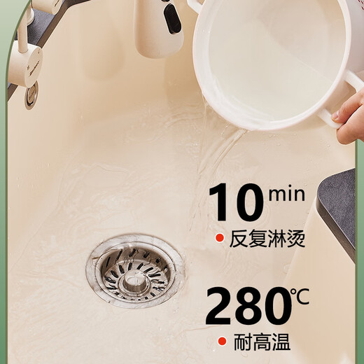 蒋之爱意大利厨房异形拐角水槽石英石洗碗洗菜盆转角水池奶白9780 640*640【9764SY】全套配置【人