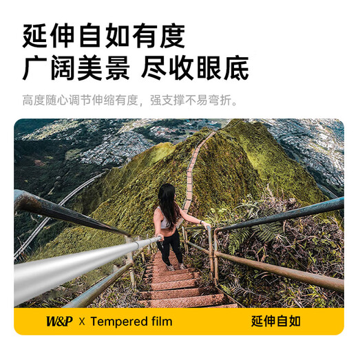 W&P 迷你自拍杆三脚架防抖云台360度旋转多功能直播落地手机支架手持拍摄旅行拍照神器便携蓝牙wp