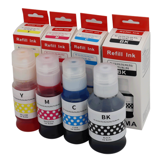 Mengxiang eignet sich für Canon GI-81 Ink G3880 G3881 G3890 3891 4880 4881 4891 Ink Gi-81 gelbe Tinte [7700 Seiten]