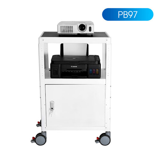 GUANGBAI mobile computer trolley four-wheel equipment rack operation and maintenance trolley computer room workbench computer trolley instrument car white PB9712 luxury double support black and white optional