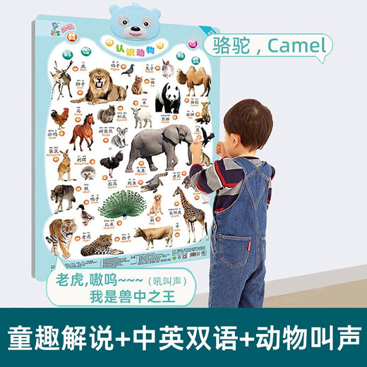 Lelefish dreidimensionale Erkennung von Tieranrufen, Hängediagramm, Frühschulbildung, Audio-Lesung, Baby, Kinderaufklärung, kognitive Aussprache, Spielzeug, One Front Animal + Reverse Ocean
