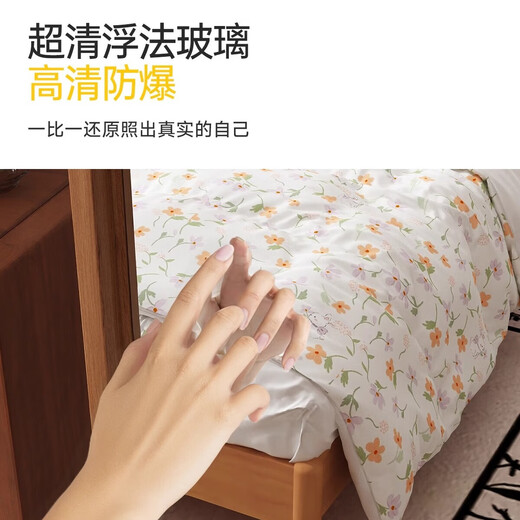 Millennium Huafu Cave Board Clothes Mirror Rotating Full Body Moving Floor Mirror Household Clothes Hanger Integrated Fitting Mirror 170*40 Warm White