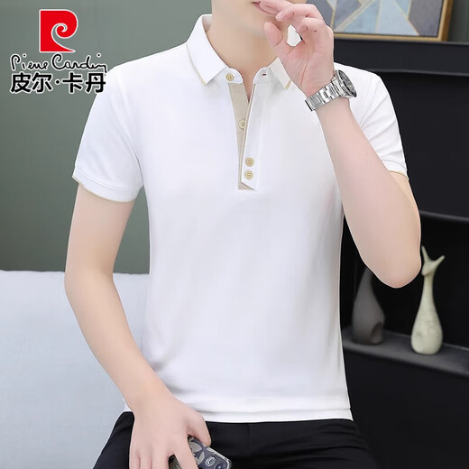 Pierre Cardin Polo Vêtements T-shirt à manches courtes pour hommes T-shirts à col de Summeladed Men pour hommes à manches à manches pour hommes T-shirt Ice Silk Nouveau produit 08 Set-QY723 Black + QY723 APPRICOT COLOR 4XL [Suggestions: 180 à 200 Jin [Jin est égal à 0,5 kg]]