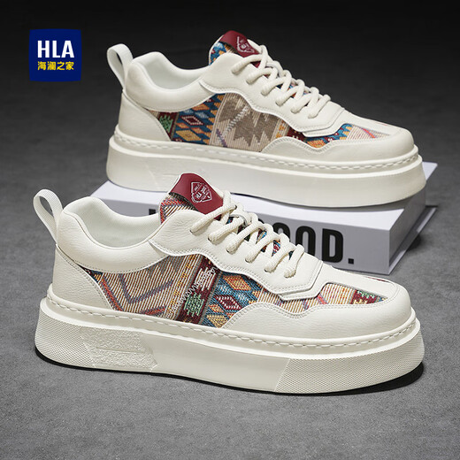 Hailan Home Hla Herrenschuhe, Höhenverbesserte weiße Schuhe, dicke Schuhe für Männer, vielseitige Freizeitschuhe, Herren e208 White 42