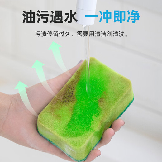 Camellia dishwashing cloth, scouring pad, sponge wipe, thickened kitchen scrubber, non-stick oil, household dishwashing cloth, double-sided cleaning rag, 2 sets of 16 pieces, flat sponge scouring pad