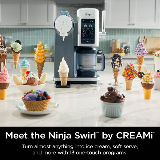 NINJA Swirl CREAMi Ice Cream Maker 13 in 1 Low Calories NC701