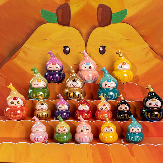 Monkey Happy Little Gourd Good Luck Happy Fulu Fulu Being Box Toys Doll Boy and Girl Children's Day adornos para enviar amigos Regalos de cumpleaños Xiaofulu-Small [Box único envío aleatorio]