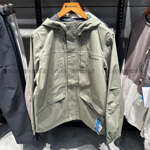 哥伦比亚（Columbia）25春夏新款男防风防水连帽单层夹克冲锋衣XE4839 XE4839011黑灰色 S