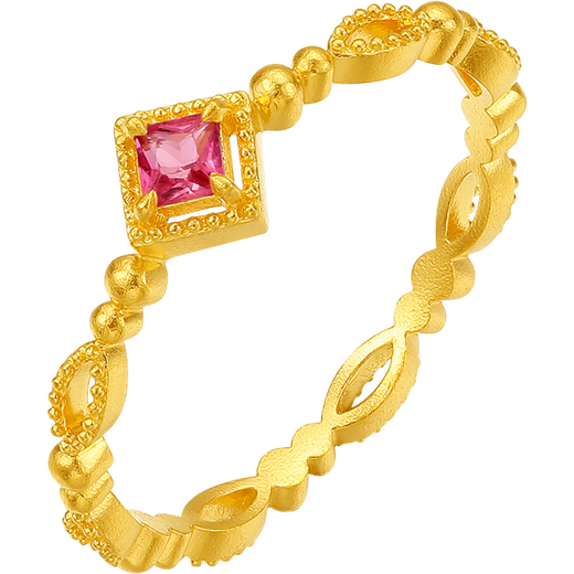 Saturday Welfare Lottery Tourmaline Gold Pure Gold Ring Birthday Gift for Girlfriend J0212465 About 1.93g No. 12
