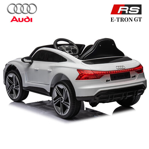 Haireguai Audi genuine authorized children's electric car four-wheel sit-on remote control toy birthday gift for adults, babies and children, painted white/remote control/soft seat, electric drive