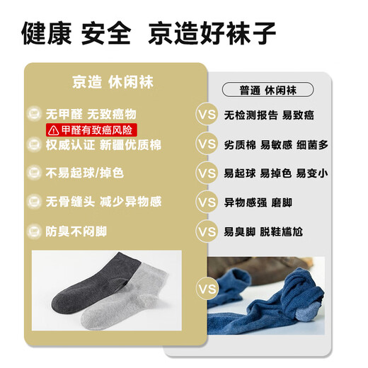 Made in Tokyo [7A anti-odor socks] 6 pairs of Xinjiang cotton mid-tube socks for men, breathable business casual sports socks, mid-tube pure black