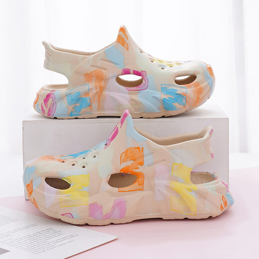 Pisces Rabbit New Children's Slippers Non-slip and Wear-Resistant Croc Shoes Comfortable and Non-Abrasive Beach Children's Sandals White Upgraded Version 40-41