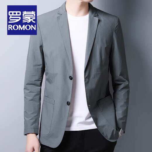 罗蒙（ROMON）超薄西装外套男春夏季透气防晒单西上衣男士外套轻奢休闲小西服男 【春夏款】藏青 L -175/92A(适合125-145斤)