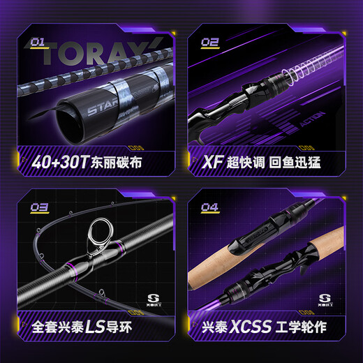 汉鼎星觉快调鳜鱼竿虫杆黑坑直柄枪柄抛投竿海竿碳素路亚竿 682m 2.03米M调枪柄快调C