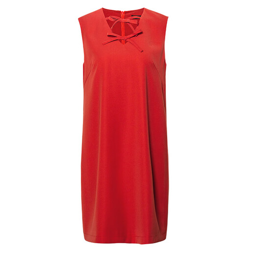 
ROEYSHOUSE high-end orange-red sleeveless dress for women 2025 summer new temperament bow straight skirt 11978 orange-red M