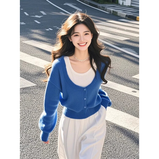 冠贸裴2024件针织衫洋气减龄上衣女秋季新款漂亮小衫2025 724杏领 M 建议95-105斤