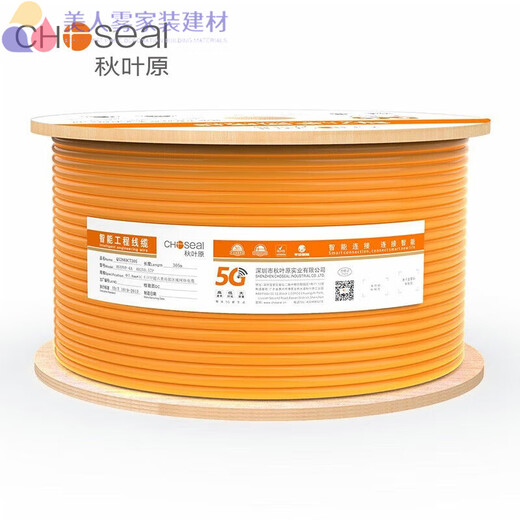 Shantoulin Village Super Category 6 Network Cable Gigabit High-speed Double Aluminum Foil Copper AT6A Engineering Home Decoration Gray Q6169A Aluminum Foil Shield Bare Wire 305m