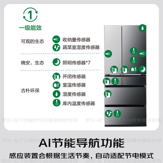 Panasonic (Panasonic) original imported 508L French multi-door mirror refrigerator household embedded air-cooled frost-free automatic ice making first-class energy efficiency NR-F521HX-X5 national subsidy