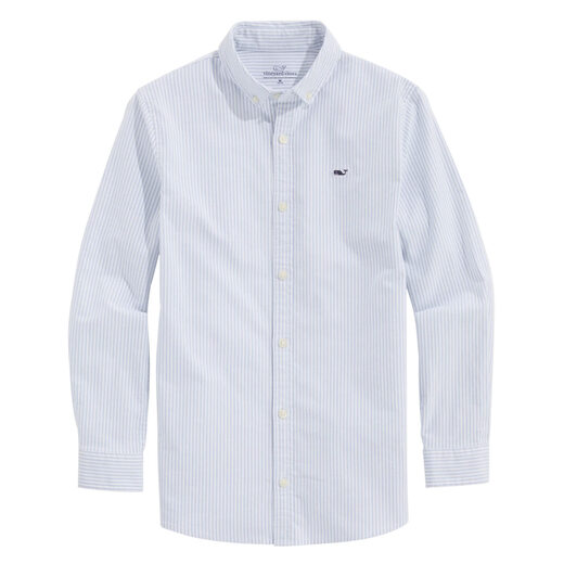 Vineyard vines boys striped stretch oxford shirt ocean breeze medium