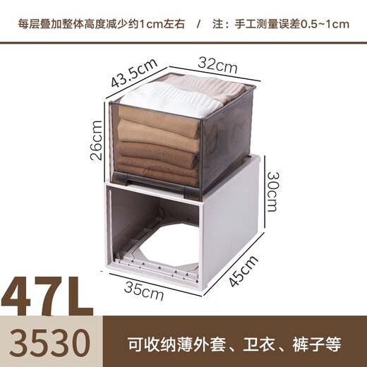 Plastikkastenkleidung und Unterwäsche Finishing Box Transparent 29L3518 Tiefe 47*Breite 35*Höhe 18 cm Sonderangebot Einzelpaket